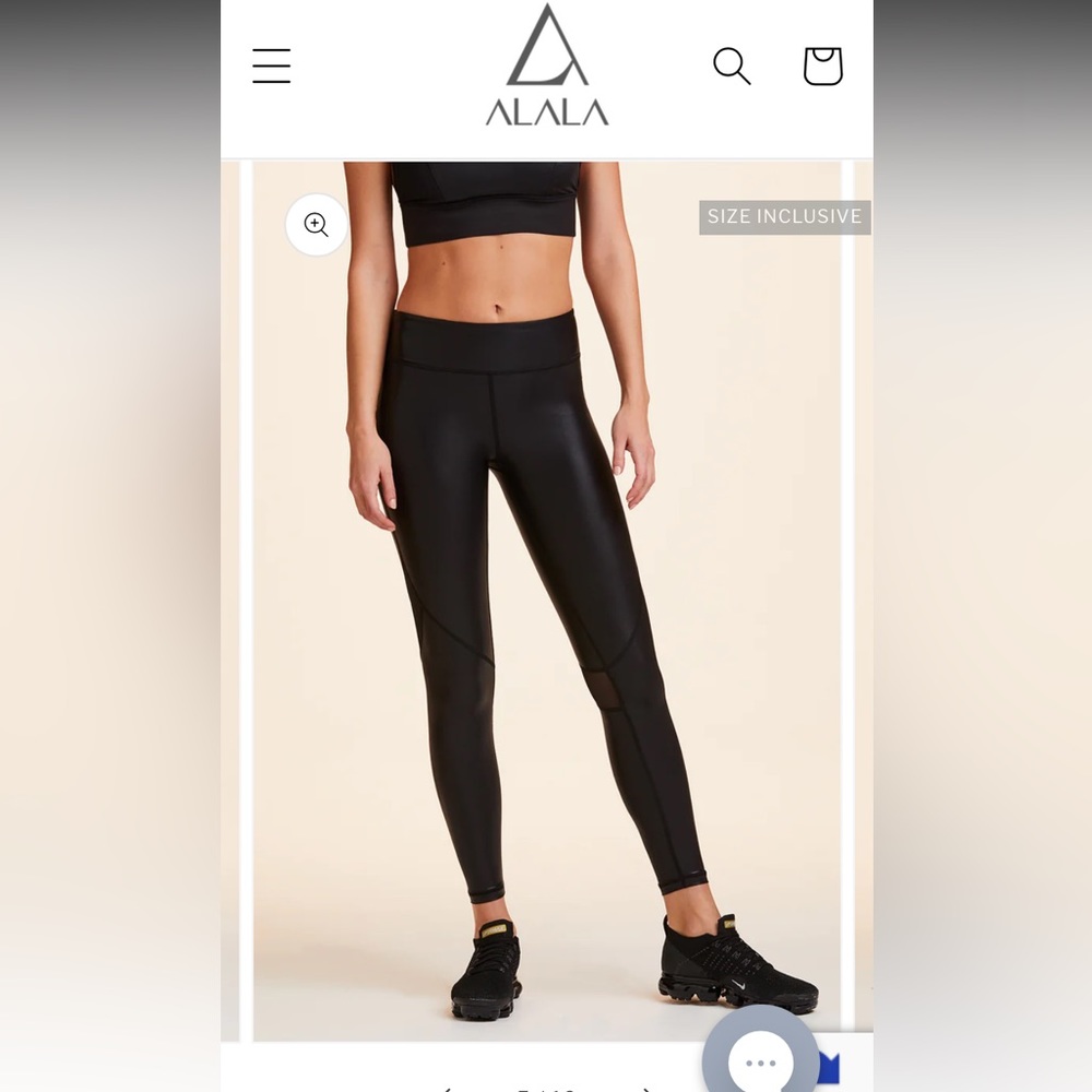Alala brand new Captain Ankle Tights in Liquid black